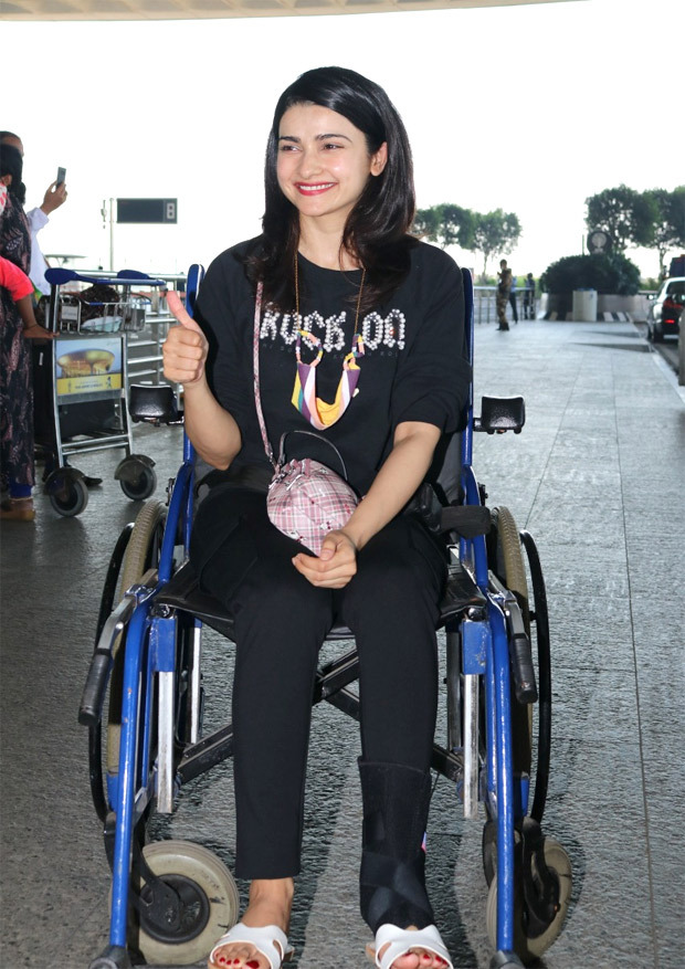 The picture is here that is why Prachi Desai was seen in a wheelchair at the airport
