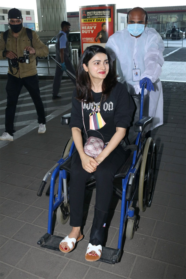 The picture is here that is why Prachi Desai was seen in a wheelchair at the airport