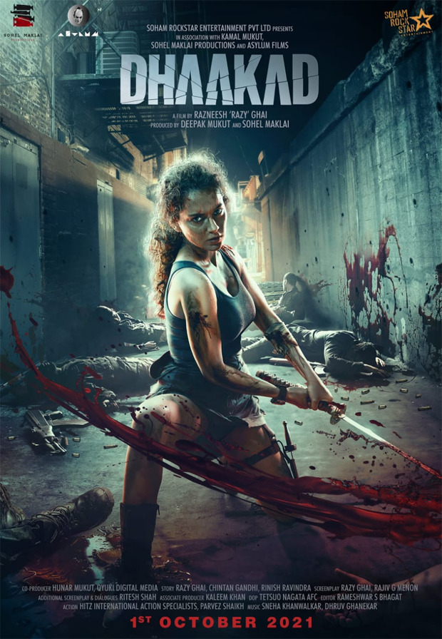 Kangana Ranaut starrer Dhakad will be released in theaters on 1 October 2021