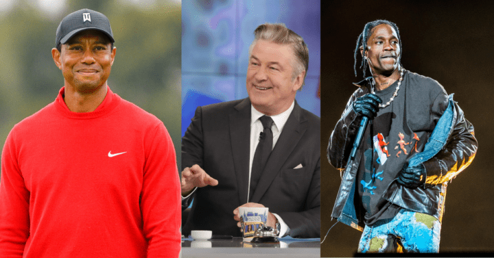 Tiger Woods-Alec Baldwin-Travis Scott