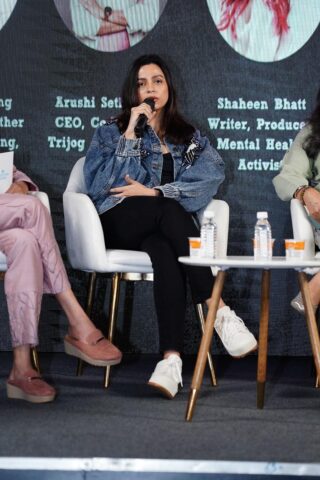 ”As a child I felt like the only way to prove myself was by being intelligent and hardworking. Everytime i fell short of that it felt really bad, it felt horrible” says Shaheen Bhatt at the MTV Question Marks workshop as she talks about facing mental health issues